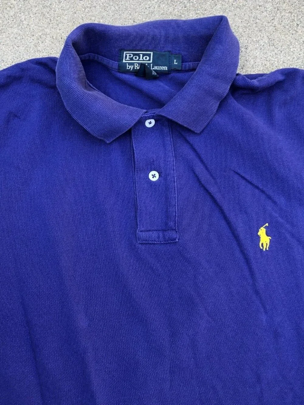 VTG POLO RALPH LAUREN Polo Shirt Men's LARGE Purple Collared Short Sleeve